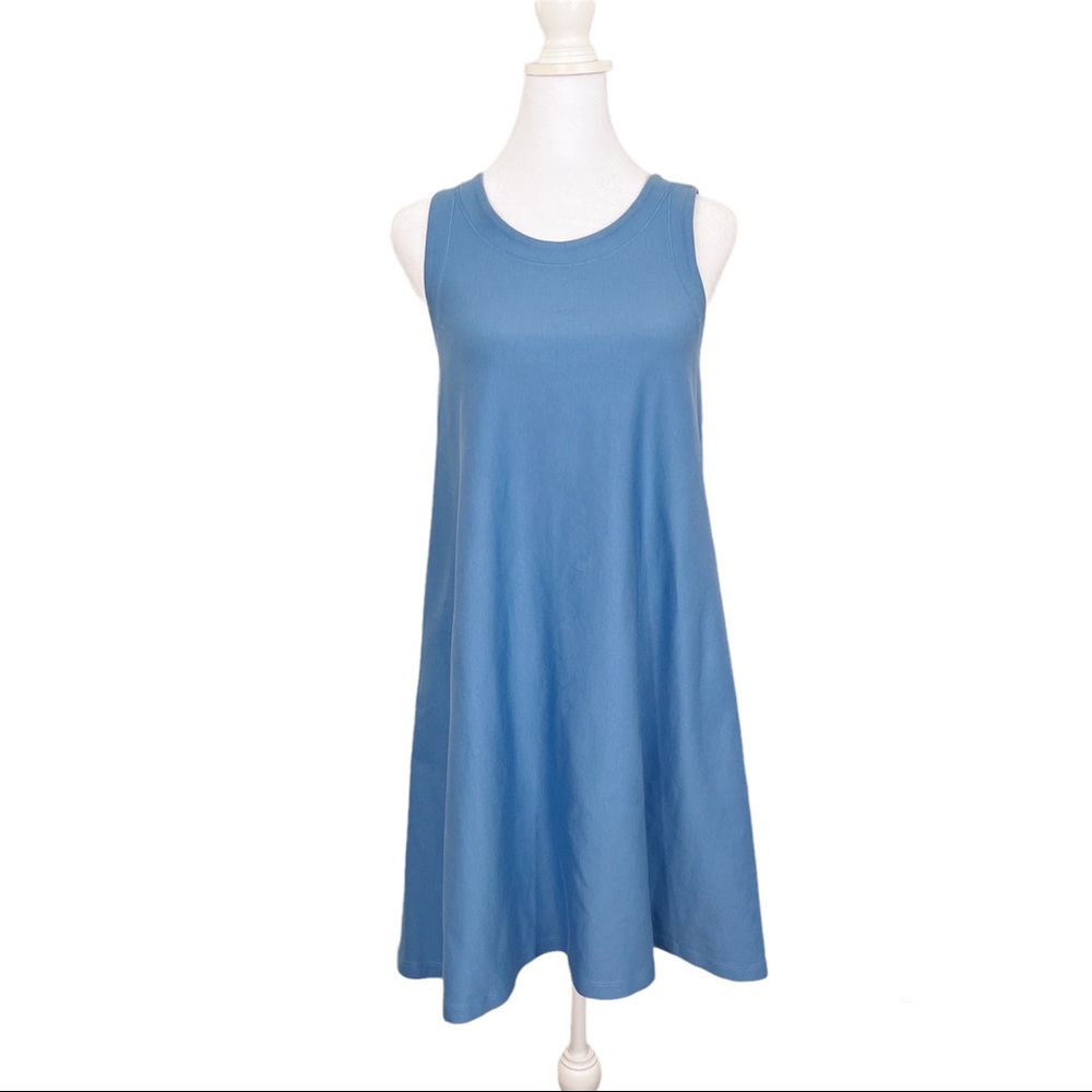 COS Collection Of Style Blue Sleeveless Shift High Neckline Cotton Dress Size XS